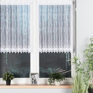 Firanka żakardowa ze wzorem 90cm biała