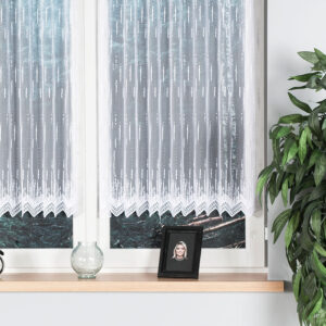 Firanka żakardowa ze wzorem 120cm biała