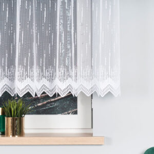 Firanka żakardowa ze wzorem 140cm biała