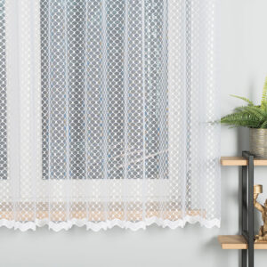 Firanka żakardowa ze wzorem 160cm biała