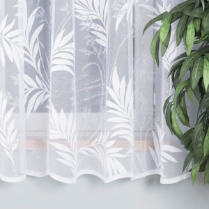 Firanka żakardowa ze wzorem 180cm biała