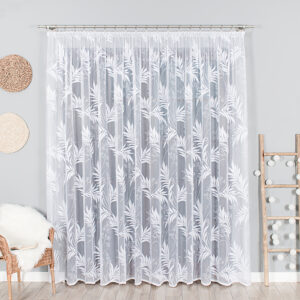 Firanka żakardowa ze wzorem 250cm biała