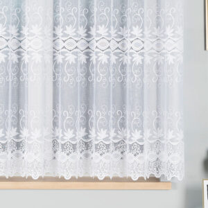 Firanka żakardowa ze wzorem 160cm biała