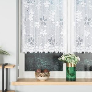 Firanka żakardowa ze wzorem 110cm biała