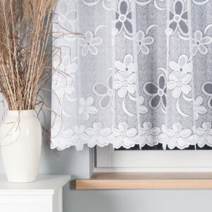 Firanka żakardowa ze wzorem 150cm biała