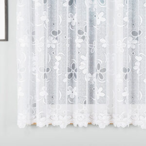 Firanka żakardowa ze wzorem 170cm biała