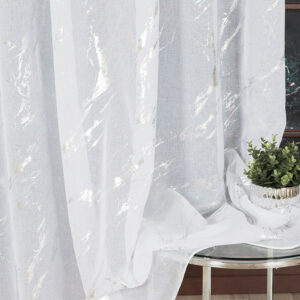 Firanka ze srebrnymi przetarciami 300cm