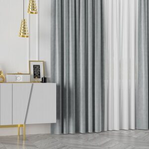 Tkanina na zasłony materiał VELVET 300cm pastelowy szary