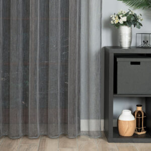 FIRANA FANTAZYJNA Z OŁOWIANKĄ 305cm ciemny szary ze srebrną nitką