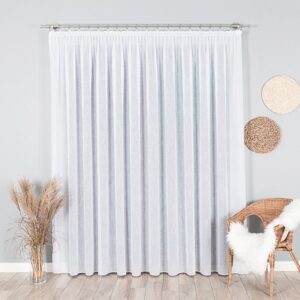 FIRANA GŁADKA W STYLU NATURAL LOOK BATYST 305cm biała