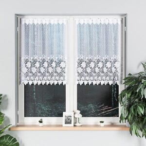 Zazdrostka żakardowa 90cm biała