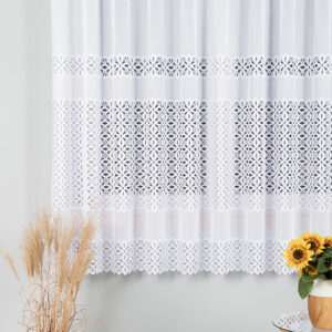 Firanka żakardowa ze wzorem 190cm biała