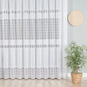 Firanka żakardowa ze wzorem 270cm biała