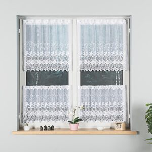 Zazdrostka żakardowa ze wzorem 50cm biała