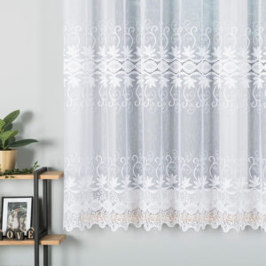 Firanka żakardowa ze wzorem 170cm biała