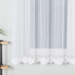 Firanka żakardowa ze wzorem 170cm biała
