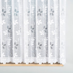 Firanka żakardowa ze wzorem 160cm biała