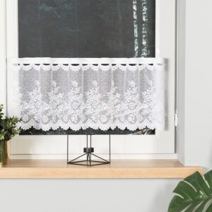 Zazdrostka żakardowa ze wzorem 30cm biała