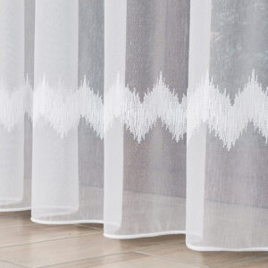 Firanka haftowana z ołowianką 280cm kolor biały z błyskiem