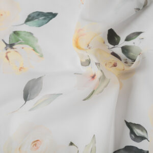 Firana drukowana wzór botaniczny WOAL 140cm żółta