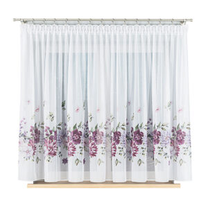 Firana drukowana wzór DALIA z ołowianką WOAL 157cm