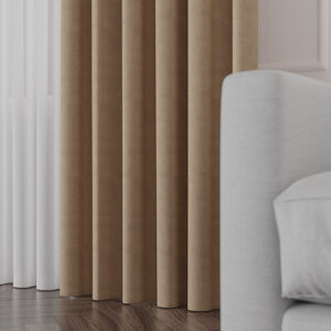Tkanina na zasłony materiał MANUEL 300cm 778 ciemny beżowy