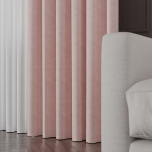 Tkanina na zasłony materiał MANUEL 300cm 788 pastelowy różowy