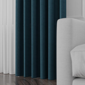 Tkanina na zasłony materiał MANUEL 300cm 812 ciemny turkusowy