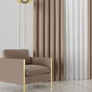 Tkanina na zasłony materiał VELVET 300cm kawa z mlekiem