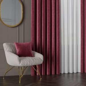 Tkanina na zasłony materiał VELVET 300cm bordowa