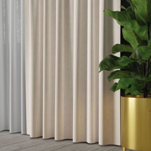 Tkanina na zasłony materiał VELVET 300cm ecru