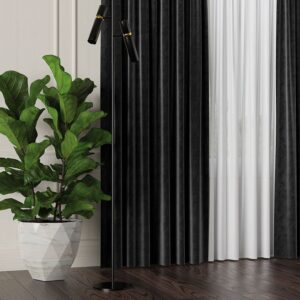 Tkanina na zasłony materiał VELVET 300cm czarny