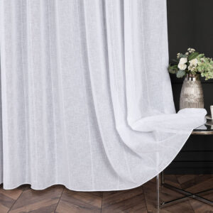 Firanka z ołowianką w stylu natural look 300cm kolor biały