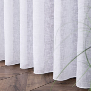 Firanka z ołowianką w stylu natural look 300cm kolor biały