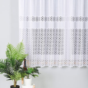 Firanka żakardowa ze wzorem 170cm biała