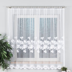 Firana żakard gotowa na żabki na prosto z błyskiem Girona 300x160m