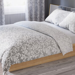 KOMPLET POŚCIELI Z SATYNY BAWEŁNIANEJ ZAGURA GRAY 160x200