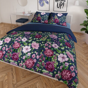 KOMPLET POŚCIELI Z SATYNY BAWEŁNIANEJ DALIA 220x200cm