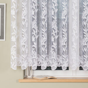 Firanka żakardowa wzór kwiatowy 150cm kolor biały