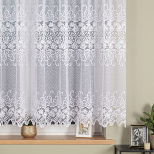 Firanka żakardowa elegancki wzór 150cm kolor biały