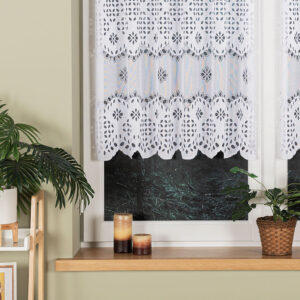 Firanka żakardowa ze wzorem 110cm kolor biały