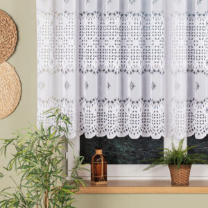 Firanka żakardowa ze wzorem 130cm kolor biały