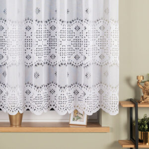 Firanka żakardowa ze wzorem 150cm kolor biały