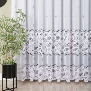 Firanka żakardowa ze wzorem 250cm kolor biały