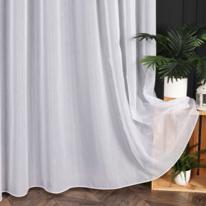 Firanka z ołowianką w stylu natural look 300cm kolor biały