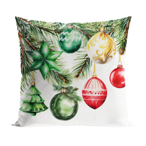 POSZEWKA ŚWIĄTECZNA VELVET BOMBKI 40x40cm wielokolorowa