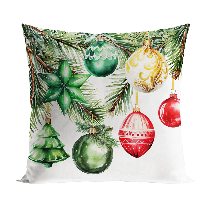 POSZEWKA ŚWIĄTECZNA VELVET BOMBKI 40x40cm wielokolorowa