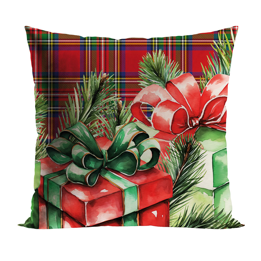 PREZENTY POSZEWKA ŚWIĄTECZNA VELVET 40x40cm czerwono zielona