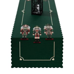 BIEŻNIK ŚWIĄTECZNY DZIADEK DO ORZECHÓW 38X140cm zielony