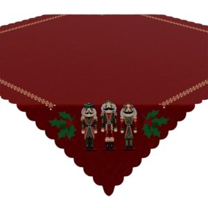 SERWETA ŚWIĄTECZNA DZIADEK DO ORZECHÓW 79x79cm czerwona